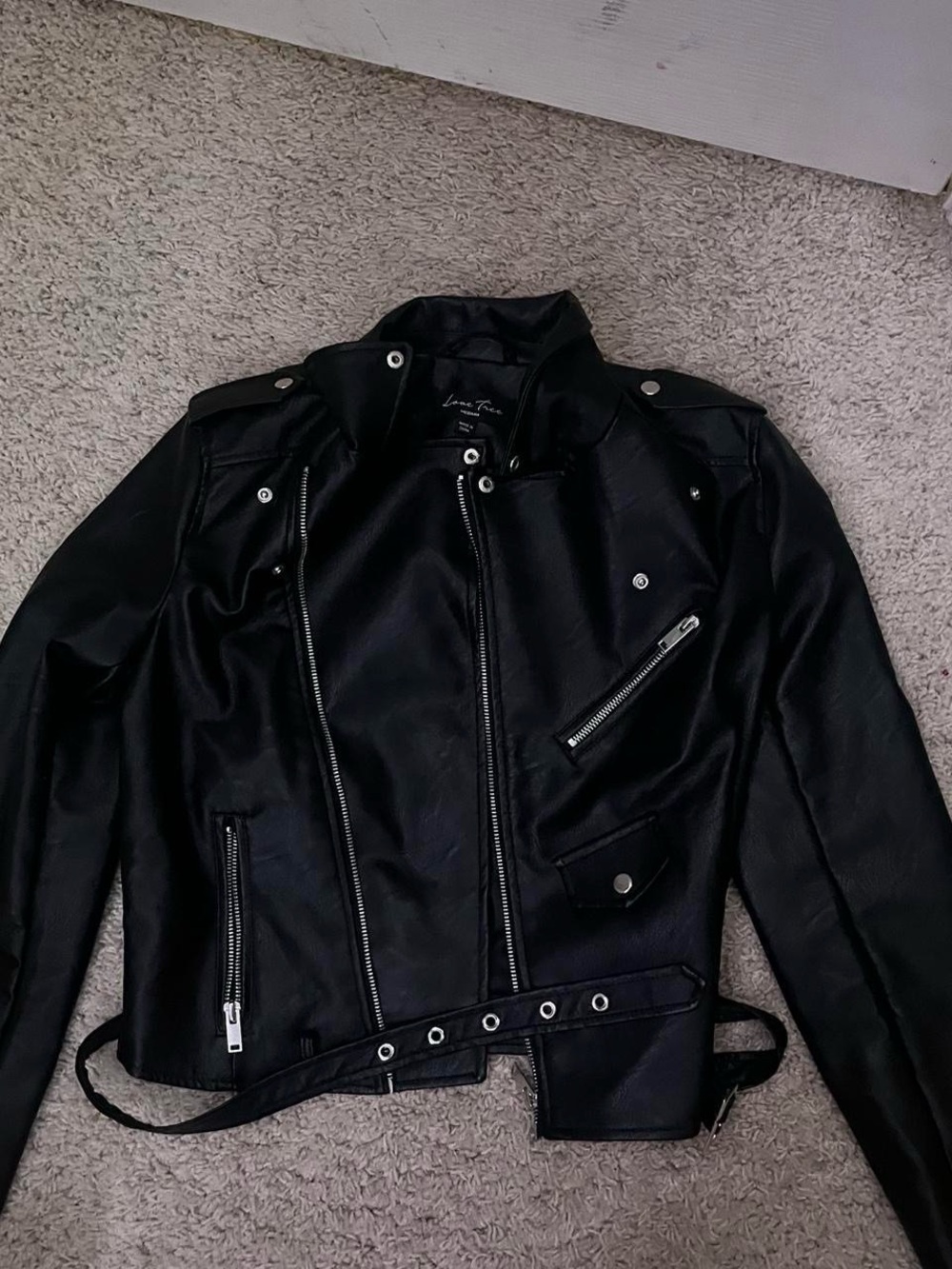 Love Tree Black Faux Leather Jacket